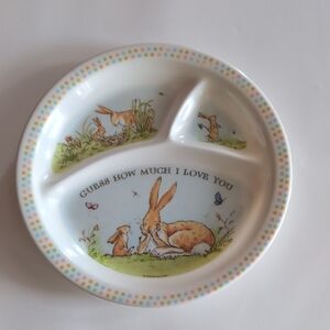 Guess How Much I Love You Divided Bunny Plate - Pastel Dotted Rim